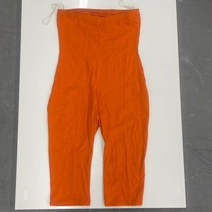Bright orange tube top one piece
